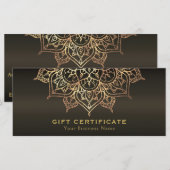 Gouden Mandala Aardse Bruine Moderne Cadeaubon (Voorkant / Achterkant)