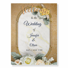 Gouden Mandala achtergrond met witte rozen