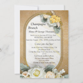 Gouden Mandala achtergrond met witte rozen Kaart