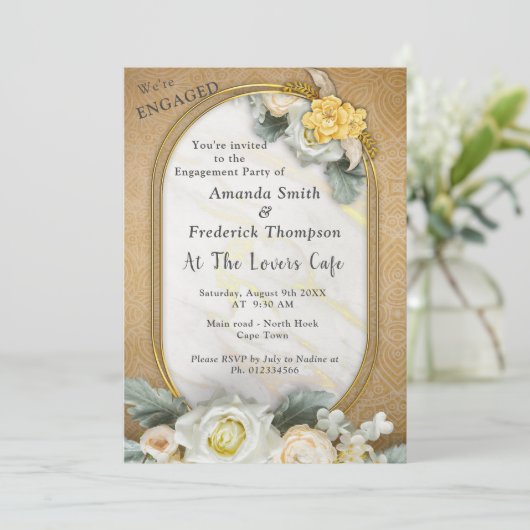 Gouden Mandala achtergrond met witte rozen Kaart (Staand voorkant)