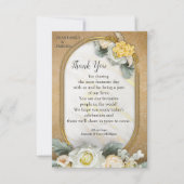 Gouden Mandala achtergrond met witte rozen RSVP Kaartje (Voorkant)