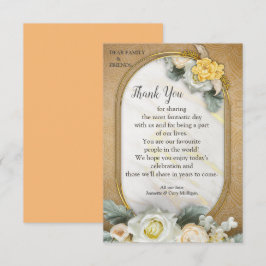 Gouden Mandala achtergrond met witte rozen RSVP Kaartje