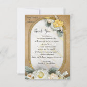 Gouden Mandala achtergrond met witte rozen RSVP Kaartje (Voorkant)