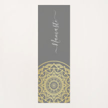 Gouden Mandala Blauwe Namaste Schrift Yoga Mat