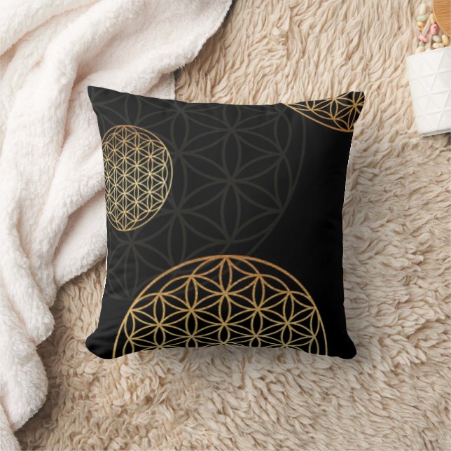 Gouden Mandala Bloem van het Leven Meditatie Kussen (Deken)