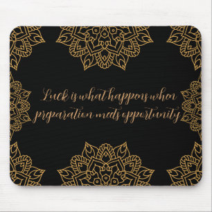 Gouden Mandala Bloemen met zwart patroon Muismat