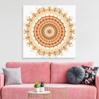 Gouden Mandala – Boho Spirituele Geometrie Muurkun Canvas Afdruk