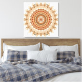 Gouden Mandala – Boho Spirituele Geometrie Muurkun Canvas Afdruk (Insitu (Slaapkamer))