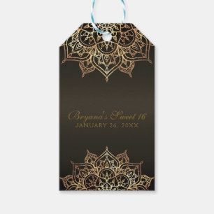 Gouden Mandala Bronzen Glam Huidige Trouwgunst Cadeaulabel