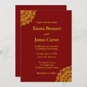 Gouden mandala bruiloft uitnodiging (Voorkant / Achterkant)