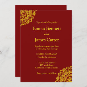 Gouden mandala bruiloft uitnodiging