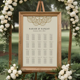 Gouden Mandala Bruiloft Zitplaats Grafiek Poster