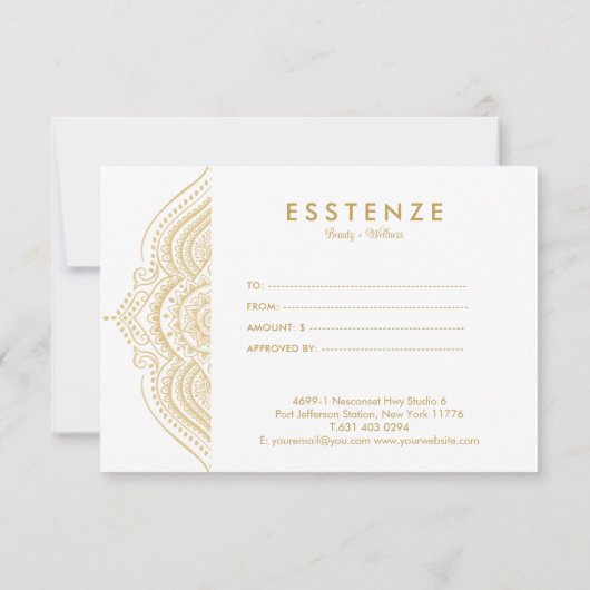 Gouden Mandala Cadeaubon Ontwerp (Achterkant)