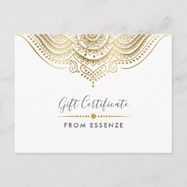 Gouden Mandala Cadeaubon Ontwerp Briefkaart