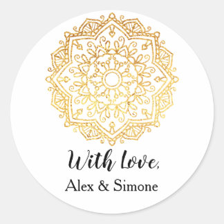 Gouden Mandala Custom Met Liefde Sticker