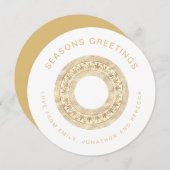 Gouden Mandala gebogen tekst Namen Kerstmis Circul Feestdagenkaart (Voorkant / Achterkant)