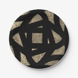 Gouden Mandala Glitters Papieren Bordje