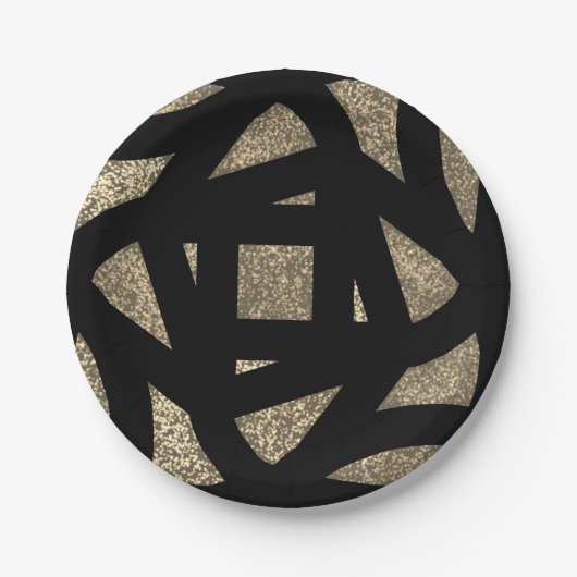 Gouden Mandala Glitters Papieren Bordje (Voorkant)