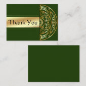 Gouden Mandala Groene Achtergrond Dank u kaart Notitiekaartje (Voorkant / Achterkant)