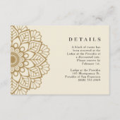 Gouden Mandala Indiase bruiloft details Informatiekaartje (Voorkant)