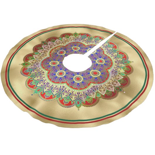 Gouden Mandala  Kerstboom Rok (Gekanteld)