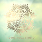 Gouden Mandala Klasse Luxe Chic Reiki Yoga Studio Raamsticker (Vel 3)