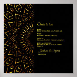 Gouden mandala klassieker elegante luxe drink menu poster