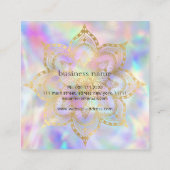 Gouden Mandala Lotus Pastel Gradient yoga-instruct Vierkante Visitekaartje (Achterkant)