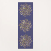 Gouden Mandala Marineblauw Boho Yogamat (Voorkant)