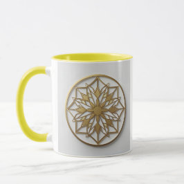 Gouden Mandala Medaillon | Elegante Koffiemok Mok