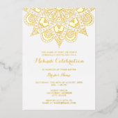Gouden Mandala Mehndi Folie Uitnodiging (Voorkant)