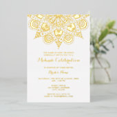 Gouden Mandala Mehndi Folie Uitnodiging (Staand Voorkant)