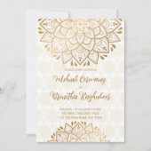 Gouden mandala Mehndi Indiase bruiloft Kaart (Voorkant)