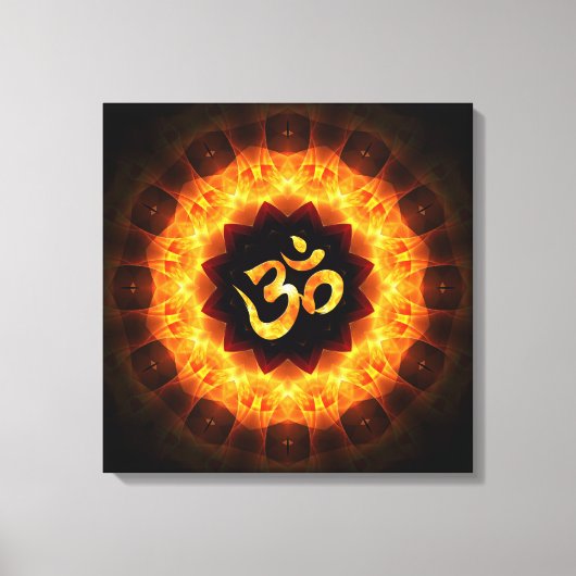 Gouden Mandala met OM Canvas Afdruk (Voorkant)