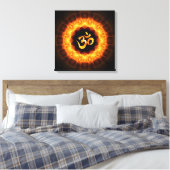 Gouden Mandala met OM Canvas Afdruk (Insitu (Slaapkamer))
