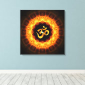 Gouden Mandala met OM Canvas Afdruk (Insitu (Houten vloer))