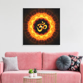 Gouden Mandala met OM Canvas Afdruk (Insitu (Woonkamer))
