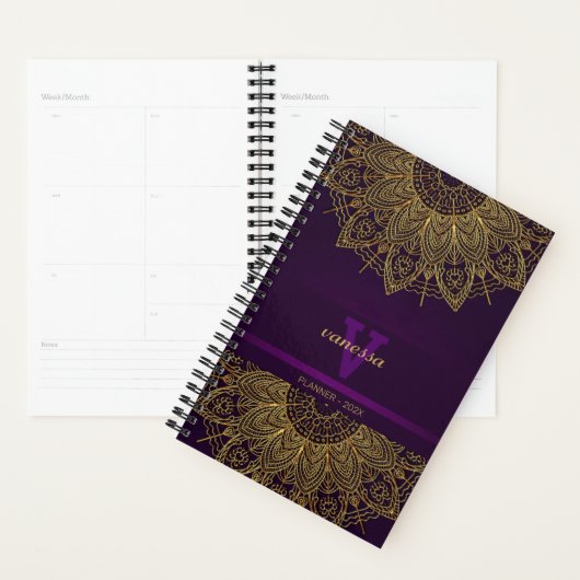 Gouden Mandala Monogram Planner (Display)