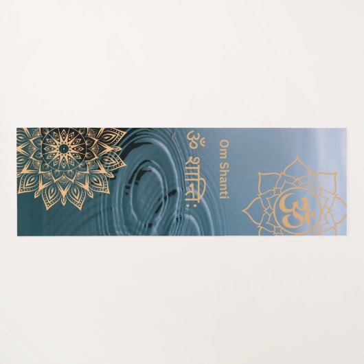 Gouden Mandala Om Shanti Meditatie Yogamat (Achterkant (horizontaal))