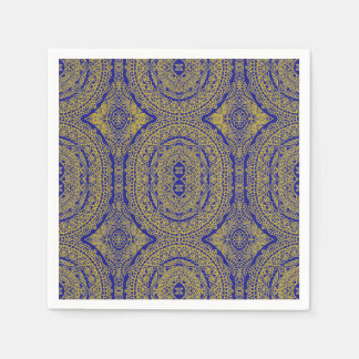 Gouden Mandala Op Blauw Servet