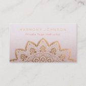 Gouden Mandala op Mauve Shimmer Visitekaartje (Voorkant)