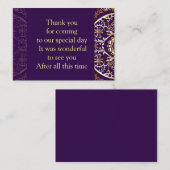 Gouden Mandala op Paarse bedankkaart Notitiekaartje (Voorkant / Achterkant)