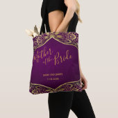 Gouden Mandala op Paarse Moeder-van-de-Bruid Cadea Tote Bag (Dichtbij)