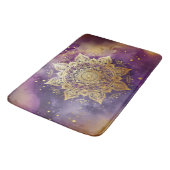 Gouden Mandala op Paarse Waterverf Badmat (Gekanteld)