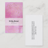 Gouden mandala over getextureerde dieproze Waterve Visitekaartje (Voorkant / Achterkant)