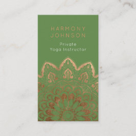 Gouden Mandala over groene yoga Visitekaartje