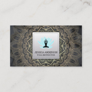 Gouden Mandala Patroon Lotus Houden Visitekaartj Visitekaartje