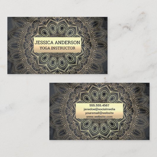Gouden Mandala Patroon Visitekaartje (Voorkant / Achterkant)