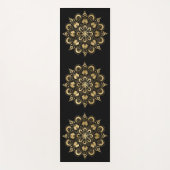 Gouden Mandala Patroon Zwarte Boho Yogamat (Voorkant)