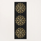 Gouden Mandala Patroon Zwarte Boho Yogamat (Achterkant)